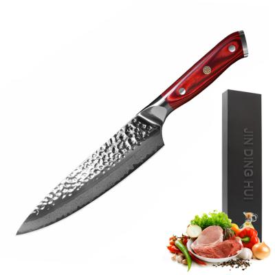 China Sustainable 8 Inch Vg10 Damascus Steel Kitchen Knives Santoku Knife With Pakka Wood Handle for sale