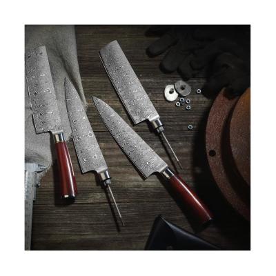 China Custom Handmade 8 Inch Damascus Steel Kitchen Knife Set Sustainable 2 Pcs for sale