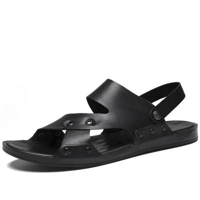 China Wholesale Genuine Leather High Quality Men Flat Sandals Summer Men Beach Sandals for sale