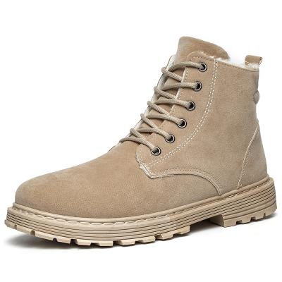 China Flat Casual Plush Boots Man Winter Work Boots Men Working Safety Shoes for sale