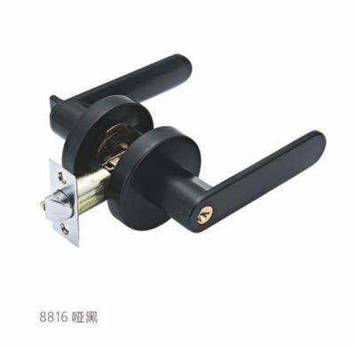 China Gold Color Handle Interior Door Knobs Square Matt Black Door Knob Door Handles Lever Privacy Escape Lockset Quick Open Mirror Polished Toilet Use for sale