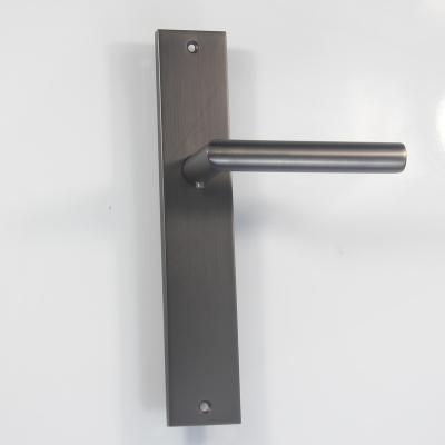 China Euro modern western plate door handle from Marekt in black satin nickel color for sale