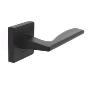 China Patent Handle Matt Black Zinc Alloy Square Lever Door Handle Design Handles For Wooden Doors for sale