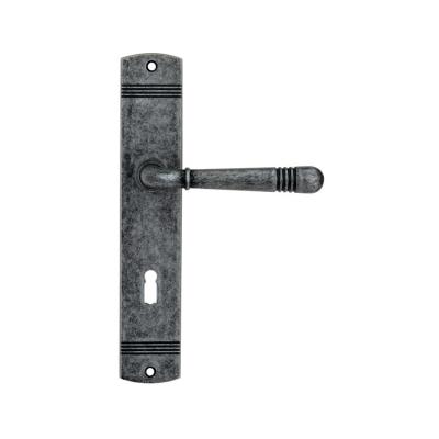 China Handle with Plate Lever Wholesale High Quality Black Modern Door Handle with Lock Door Handles and Latches for sale