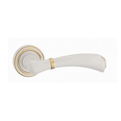 China Zink Lever White / Gold Door Handle Luxury Zinc Alloy Contemporary Door Handle Hardware for sale