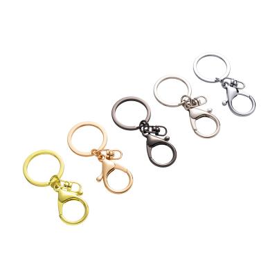 China Custom Made High Quality Zinc Alloy Swivel Friendly Accessories Key Ring Hook Chain Making Metal Split Key Lobster Clasp Key Chain for sale