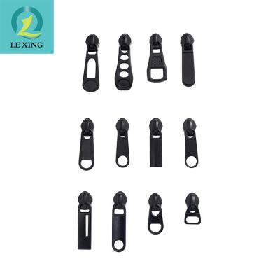 China Eco-Friendly High Quality Wholesale Fit Common Bag Zipper Puller Lock Round Good Replacement Design Black Rectangle for sale