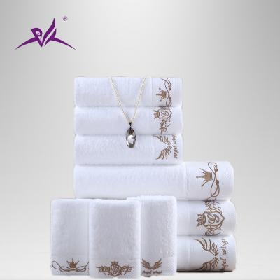 China QUICK DRY 100% Cotton Luxury Hotel 16S Bathroom Towel Sets With Hand Face Bath Towels for sale