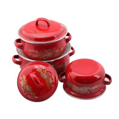 China Good quality good quality enamel casserole set cookware sustainable customized kitchenware for sale