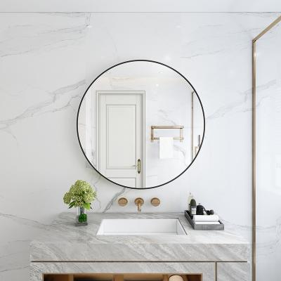 China Modern Elegant Round Polished Frameless Beveled Wall Mirror For Bathroom Home Decor for sale