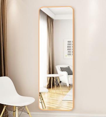 China Contemporary Home Decorative Long HD Clear Aluminum Alloy Frame Integral Wall Mounted Mirror for sale