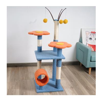 China Multi-Level Cat Tree Natural Scratcher Cat Platforms Basket Sustainable Cat Tree Cat Climbing Frame for sale