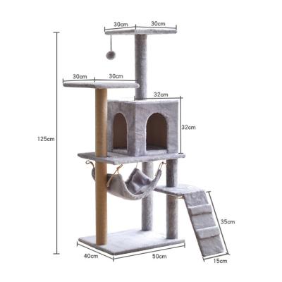 China Entertainment Post Platform Cat Tree House Cat Pet Viable Play House With Cat Tree Scratches for sale