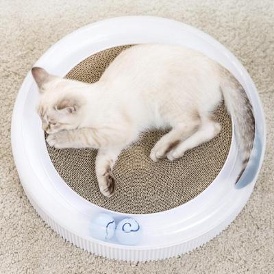 China Sustainable Cat Scratch Pad Ball Scrather 3 in 1 Round Roller Toys House for Big Cats and Kitten for sale