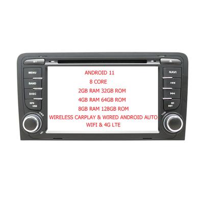 China ZYCGOTEC 8 Core GPS Car Radio Multimedia Player Android 11 Auto DVD Player For Audi A3 8P 2003-2012 S3 2006-2012 RS3 Carplay 2011 for sale