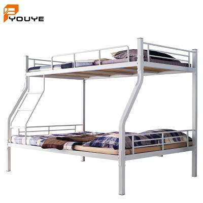 China Modern Chinese Made Adult Heavy Iron Metal Bunk Bed Wrought Steel Bed For School Dormitory for sale