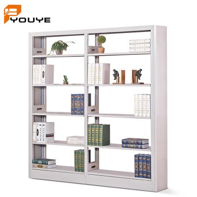 China Modern Industrial Durable Light Metal School Library Large Capacity Steel Book Shelves for sale