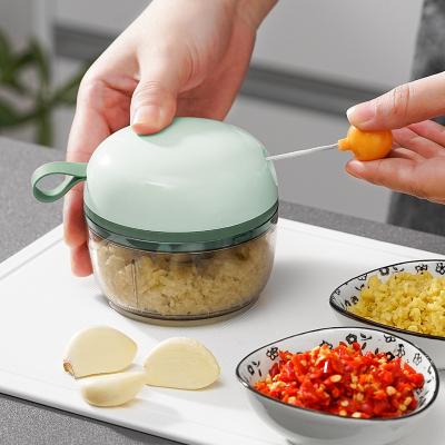 China High Quality Viable Manual Vegetable Food Processor Rope Pulling Hand Cleaver Mini Traction Cleaver Garlic for sale