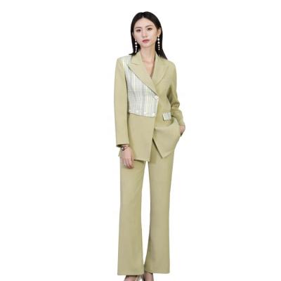 China Anti-Wrinkle Factory OEM Women 100% Polyester 2 Piece Single Breasted Suits Blazers for sale