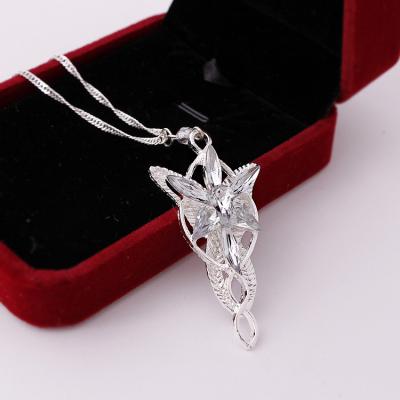 China Trendy Fashion Lord Necklace of Arwen Evenstar Pendent Movie Jewelry Crystal Twilight Star Pendent Torque gift for women for sale