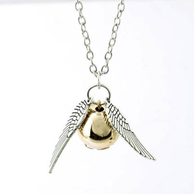 China Punk Geometric Round Feather Angel Wings Hourglass Funnel Jewelry From Turner Men Movie Series Necklace Gold Snitch Time Pendant for sale