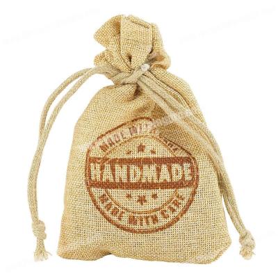 China Custom Eco Friendly Eco Friendly Recycle Logo Silk Screen Printing Durable Burlap Jute Jewelry Bag for sale