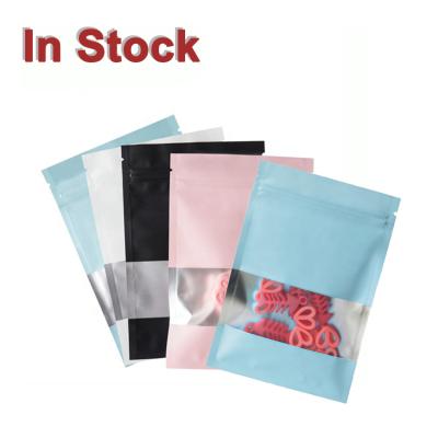 China Barrier In Stock 3 Side Seal Multicolor Flat Aluminum Foil Zip Lock Resealable Packaging Bag Custom Made For Food for sale