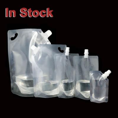 China Recyclable In Stock 50ml And Custom Made Refillable Plastic Alcohol Soy Milk Jelly Juice Beverage Drink Bottle Shaped Spout Pouch 2L for sale