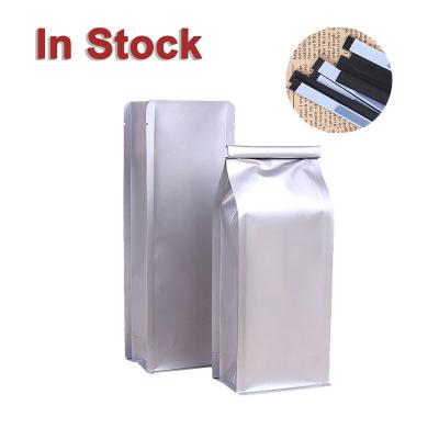 China Moisture Proof In Stock And Custom Multicolor Flat Bottom Coffee Bean Aluminum Foil Packaging Coffee Bag With Valve And Can Tie for sale