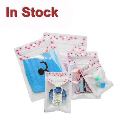 China Recyclable Clear Front Pearlized White Back Flat Zipper Food Packaging Resealable Bag In Stock for sale