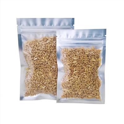 China Recyclable Custom Laminated Small Pouch Colored Clear Matte Aluminum Foil Window 3 Side Seal Ziplock Bag for sale