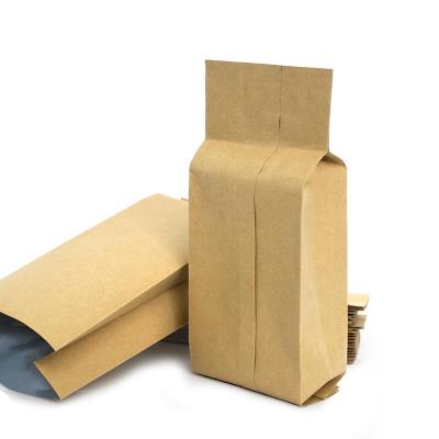 China Recyclable Custom Printed Side Bag Kraft Paper Gusset Bag With Valve Coffee Bag for sale