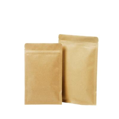 China Recyclable Wholesale Custom Printed Kraft Paper 3 Side Seal Zipper Bag In Food Bags for sale