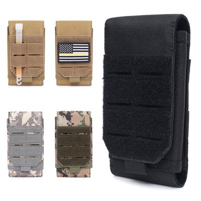 China Water Proof Tactical Mobile Phone Bag 7 Inch Laser Mobile Phone Pouch Camouflage Multifunctional Outdoor Molle Accessory System Bag Small for sale