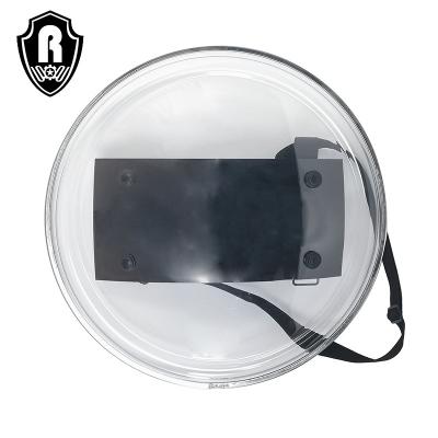 China Portable & nice view & High Quality HK STYLE 570*4.0mm Police Equipment Puncture Resistance Anti Riot Shield Reinforced Round Metal Wrapped Protector for sale