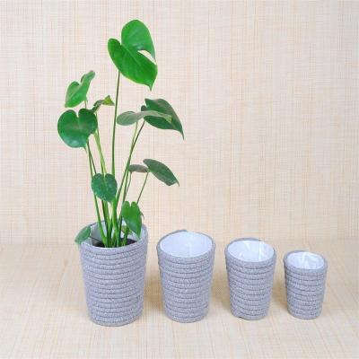 China CLASSIC Hot Sell Corron Rope  Hand Made  Indoor Decoration Waterproof Plant Pot Holder WY15-25 for sale