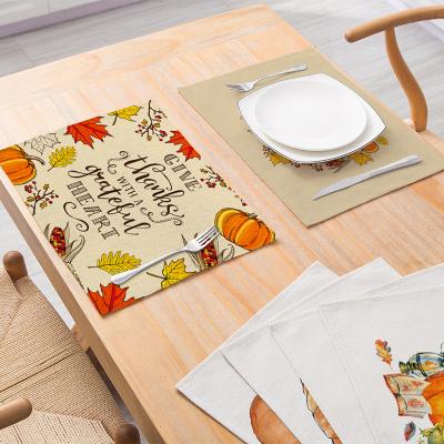 China Traditional custom deco logo home office Halloween canvas dining table mat for sale