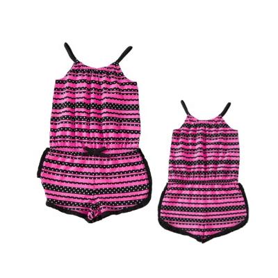 China 2021 Fashion Cute Kids Clothing Pink Baby Beach Wear Breathable Sleeveless Rompers for sale