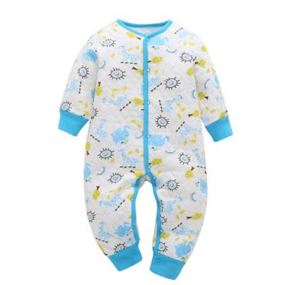 China Custom 100% Polyester Wholesale Designer Long Sleeve Buttons Baby Jumpsuit Cotton Baby Clothes Baby Romper for sale