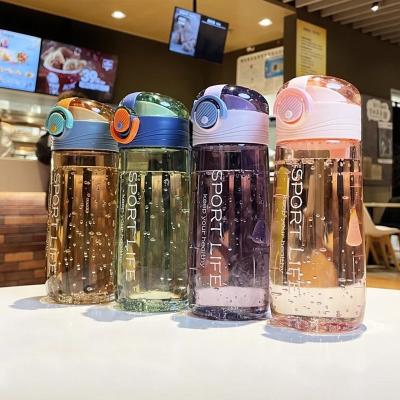 China Custom Viable School Supplies Logo For Children Portable Drinkware Transparent Recycling Plastic Cups Sport Water Bottles for sale