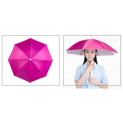 China Outdoor Portable PESCA Folding Rain Umbrella Hat Sun Shade Waterproof Fishing Head Shape Umbrella Camping Hat for sale