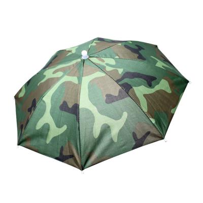 China Camping Plastic UV Camouflage Sun Umbrella Hat Folding Outdoor Fishing Hard Hat for sale