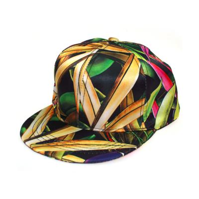 China JOINT Custom Logo Sublimation Floral Snapback 5 Panel Unstructured Hat for sale