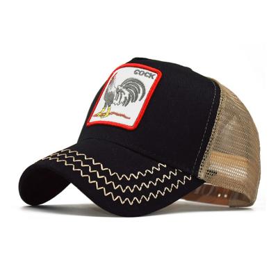 China Sublimation JOINT Vintage Embroidered To Mesh Trucker Black Animal Trucker Hat for sale