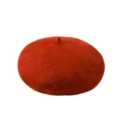 China Wholesale Custom French Lady Angora Wool Beret Hat Red Women Character Types for sale