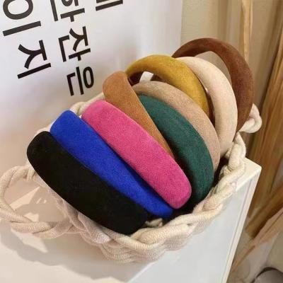 China Simple Hair Decoration Vintage Design Hair Circle Women Color Suede Headband For Decoration for sale