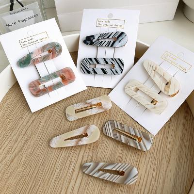 China Hair Accessories Simple Hair Accessories Acrylic Resin Leopard Print Bobby Pins For Women And Girls Gift for sale