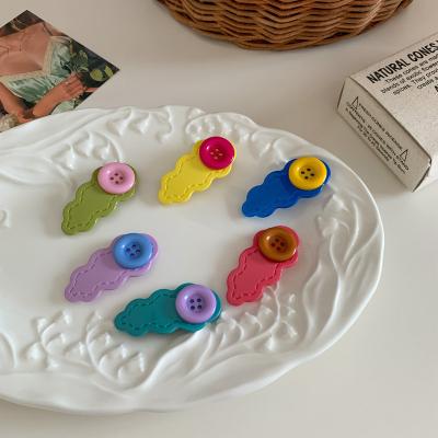 China Sweet Unique Playful Colorful Girls Hair Accessories Button Snap Clip For Hair for sale