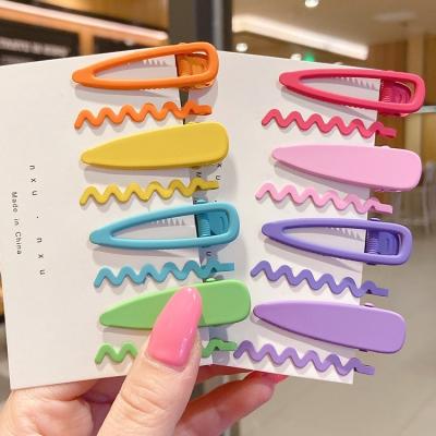 China Hair Accessories Hot Selling Simple Wave Shape Colorful Hair Clips For Girls Decorative for sale