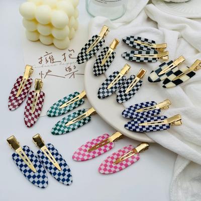 China Hair Accessories Fashion Grid No Crease Hair Clips For Women for sale